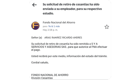 Notificación por correo